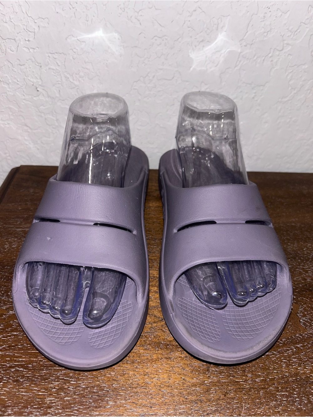 Oofos Lavender Purple Slide Sandals View 5